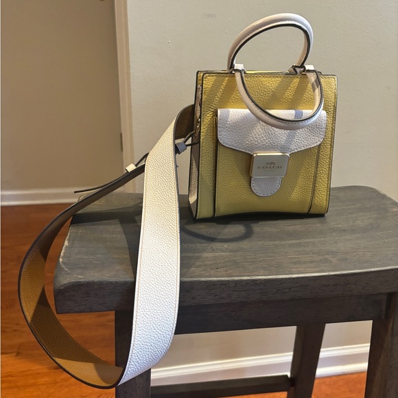 Coach Pepper Mini Yellow and Whitr Women's Bag - Picture 7 of 8